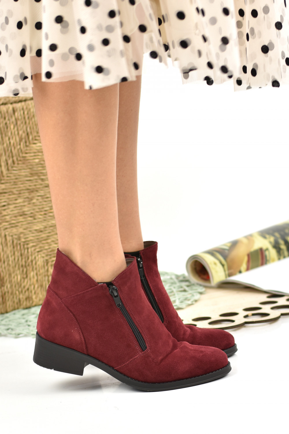 GHETE BORDO PIELE NATURALA INTOARSA 3PC16