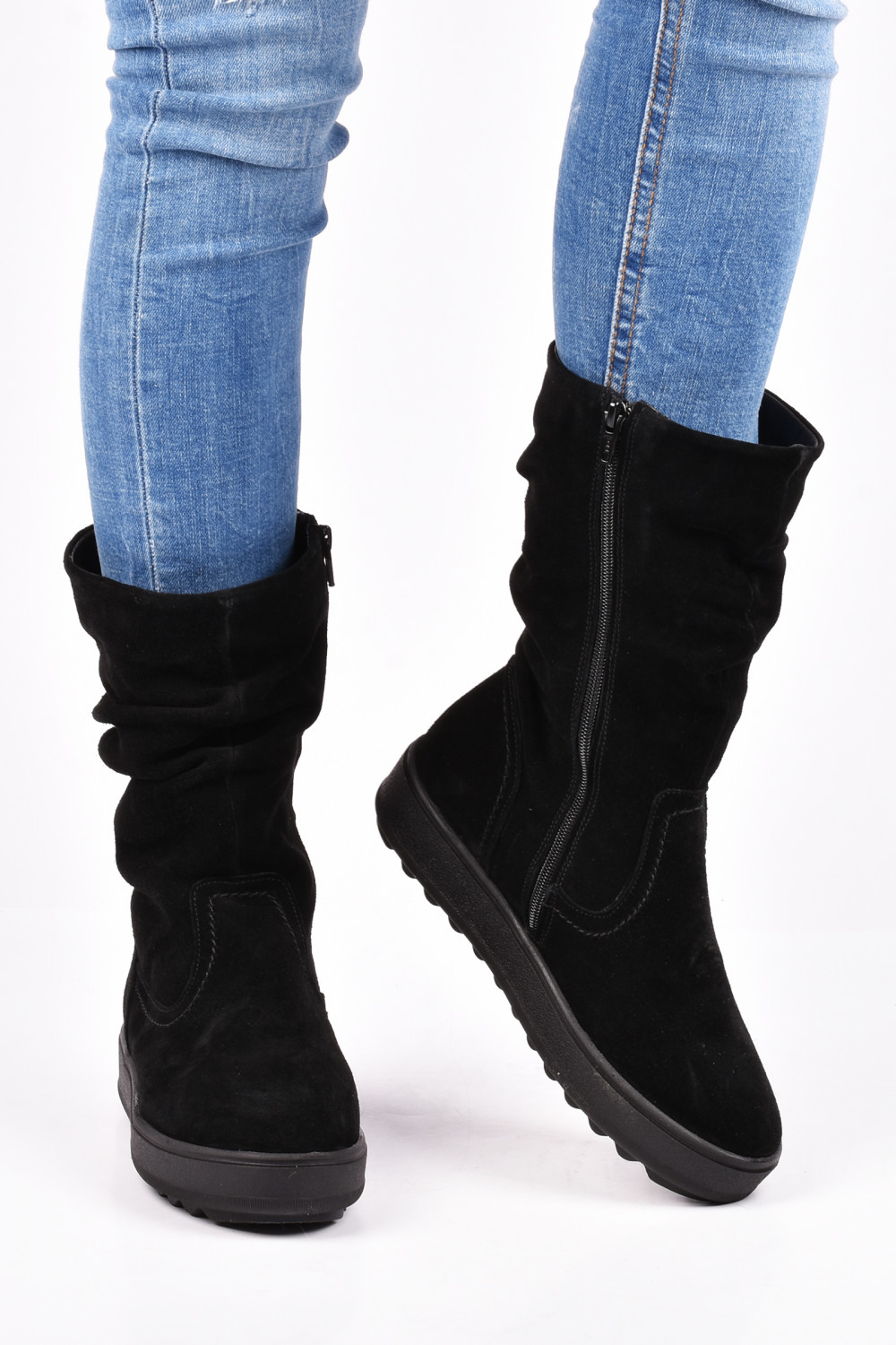 CIZME NEGRE PIELE NATURALA INTOARSA 1PC92808