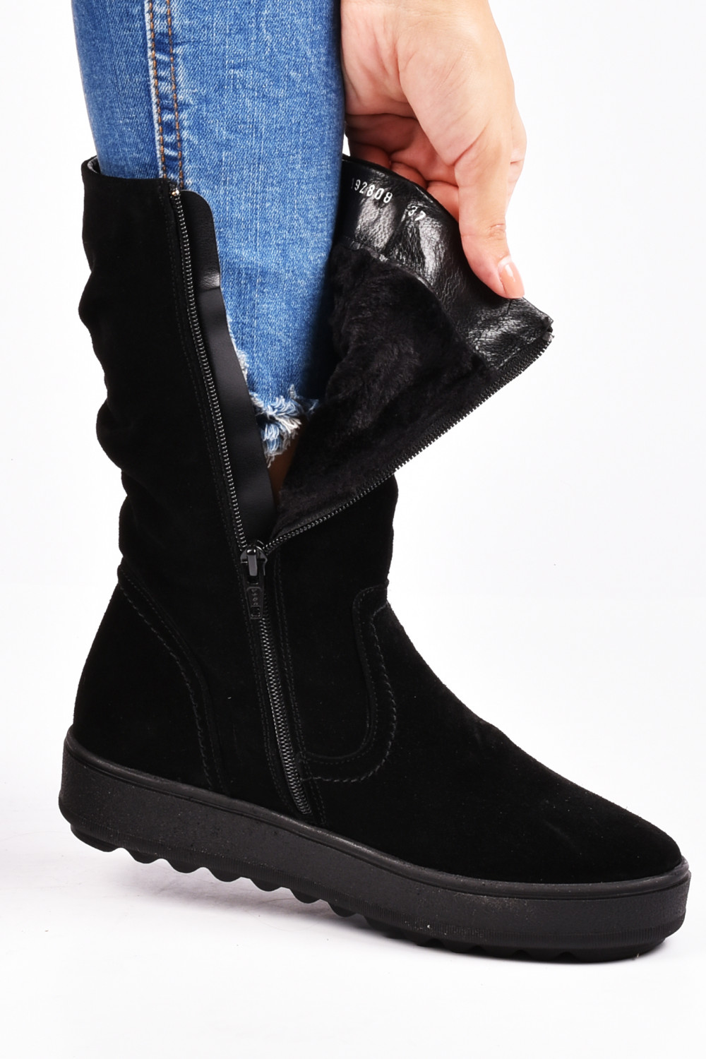 CIZME NEGRE PIELE NATURALA INTOARSA 1PC92808