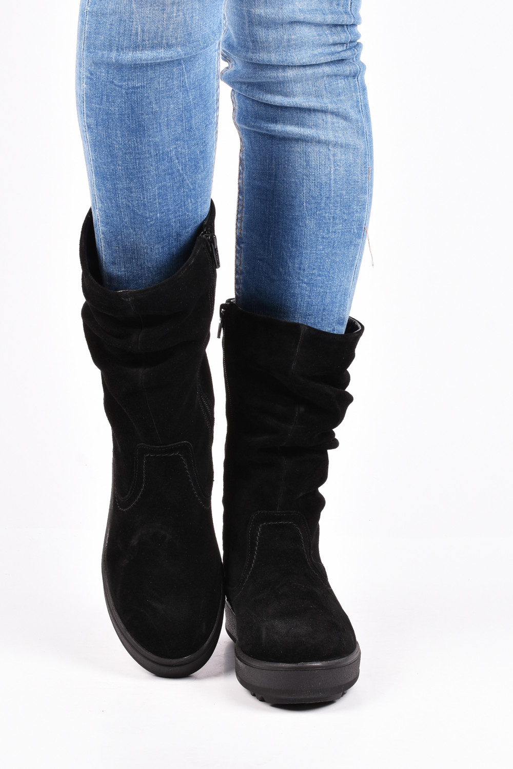 CIZME NEGRE PIELE NATURALA INTOARSA 1PC92808