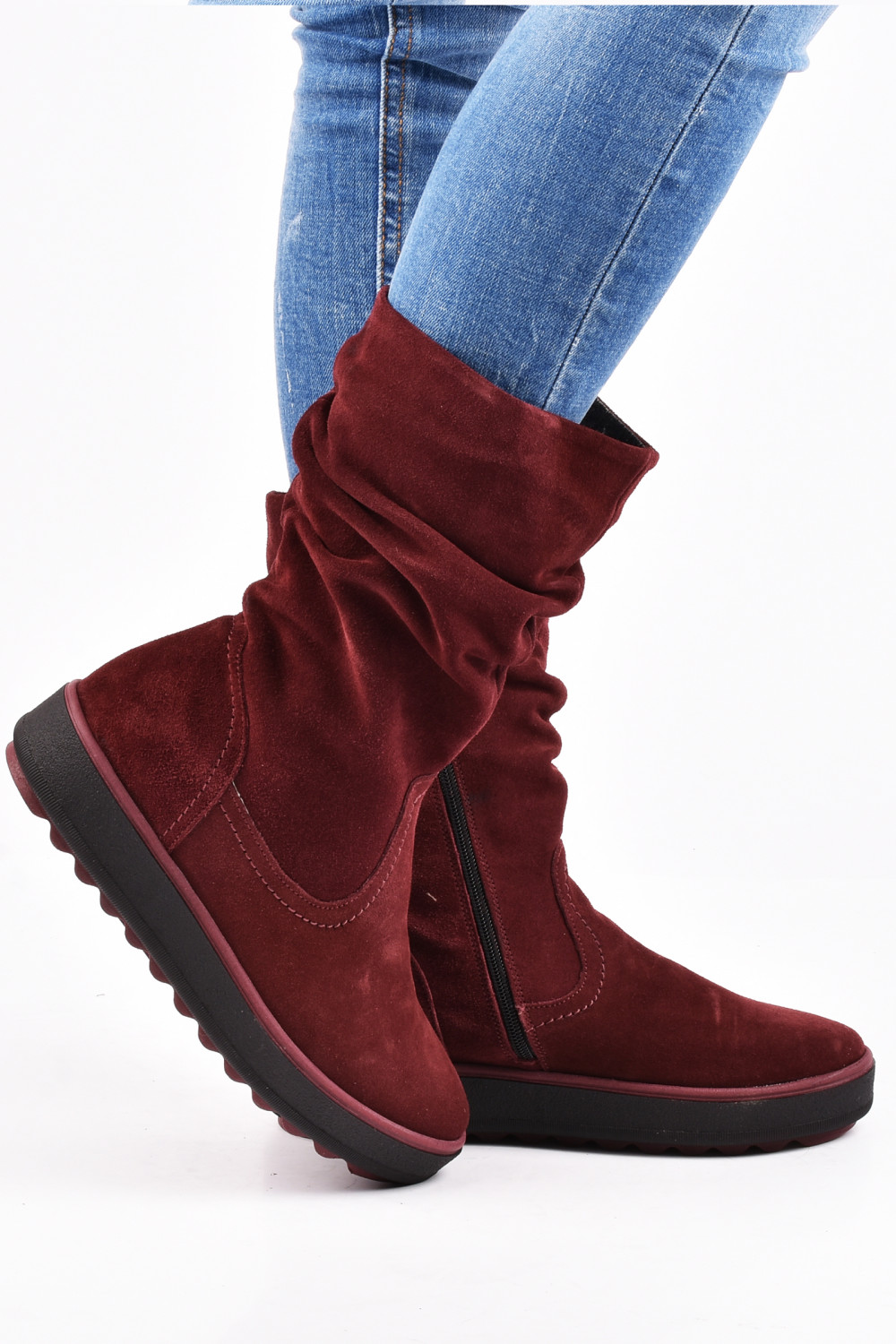 CIZME BORDO PIELE NATURALA INTOARSA 1PC92808