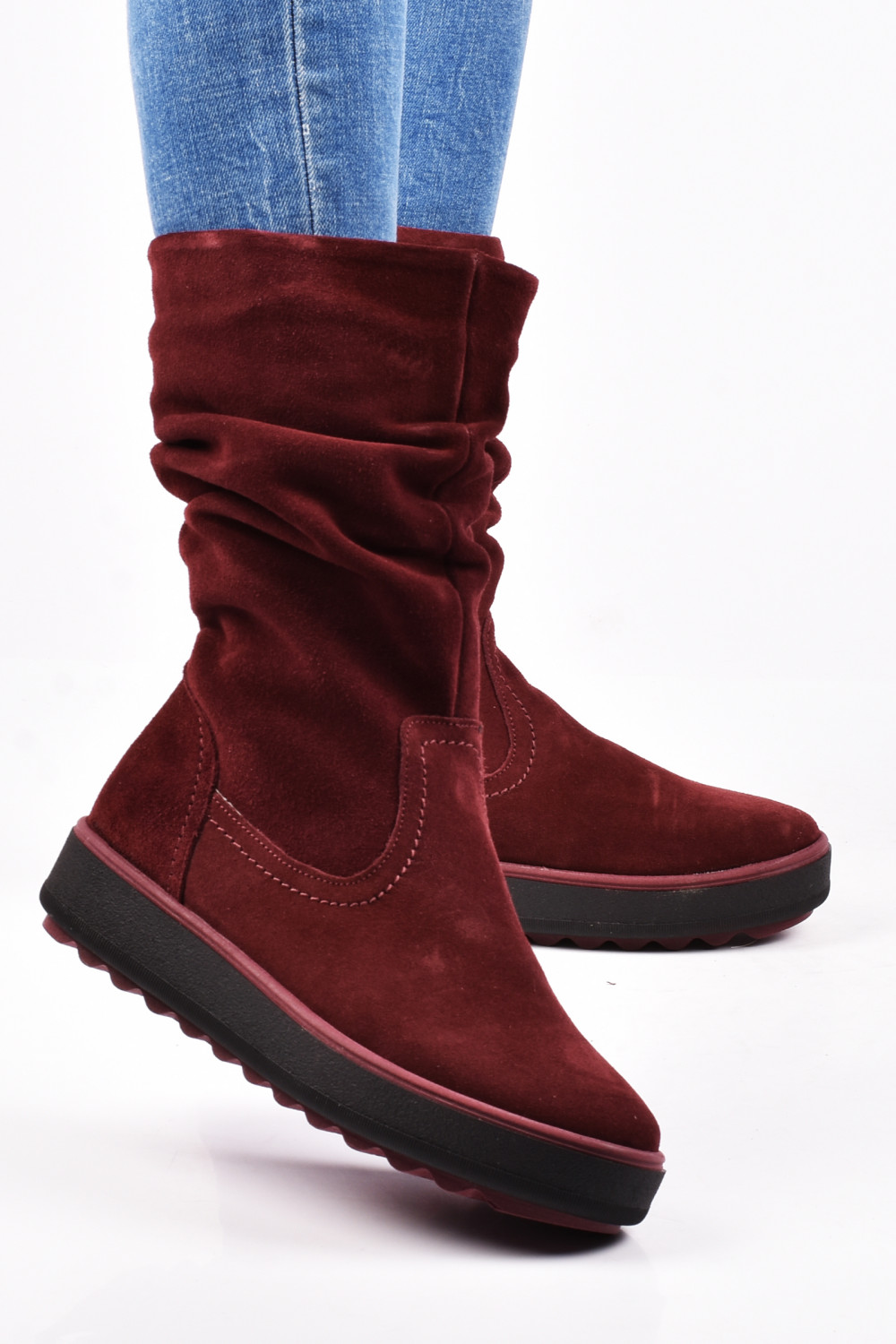 CIZME BORDO PIELE NATURALA INTOARSA 1PC92808