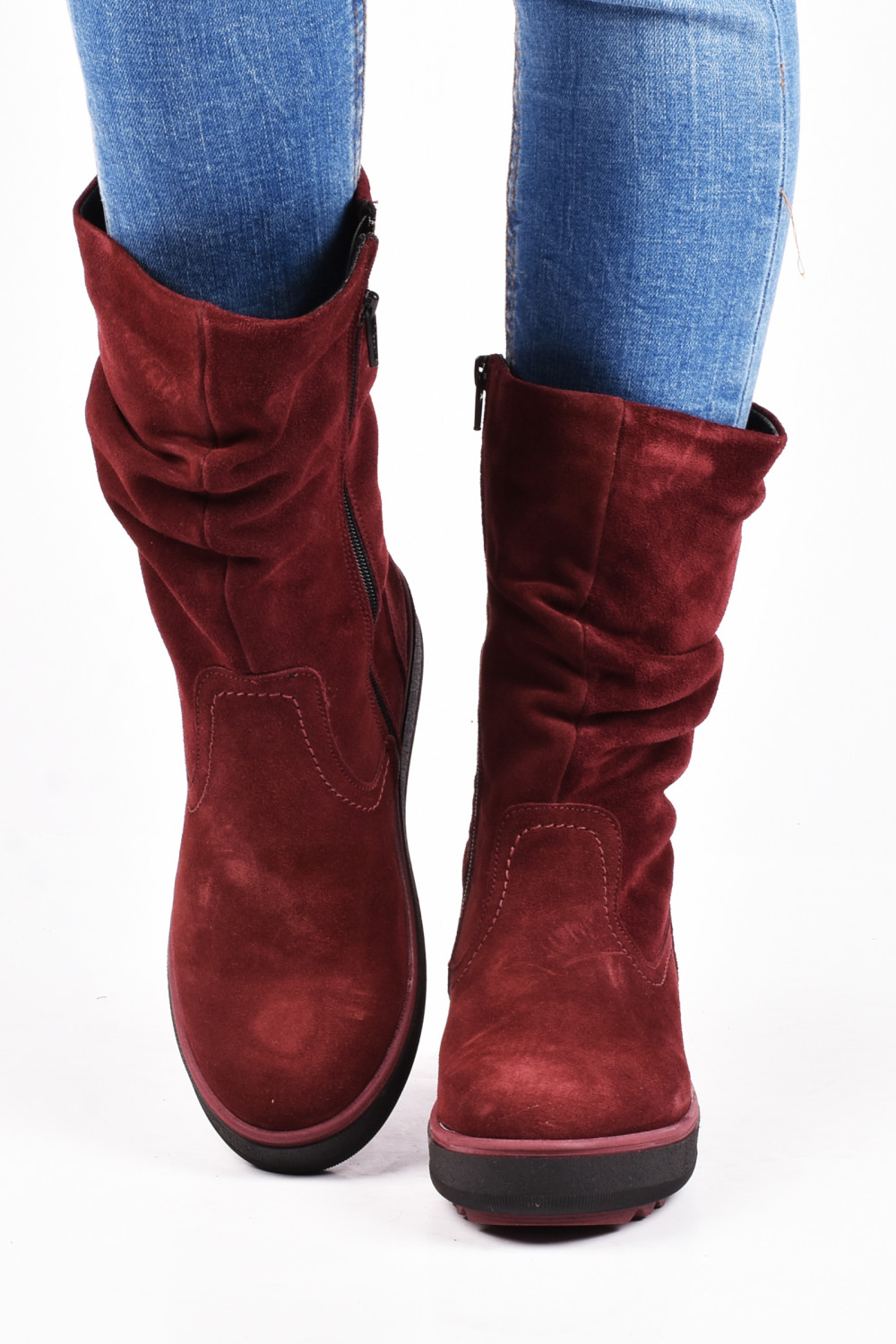 CIZME BORDO PIELE NATURALA INTOARSA 1PC92808