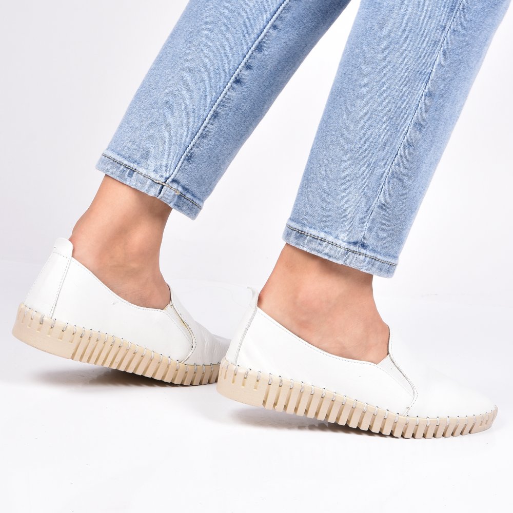 ESPADRILE ALBE PIELE NATURALA BIANCA