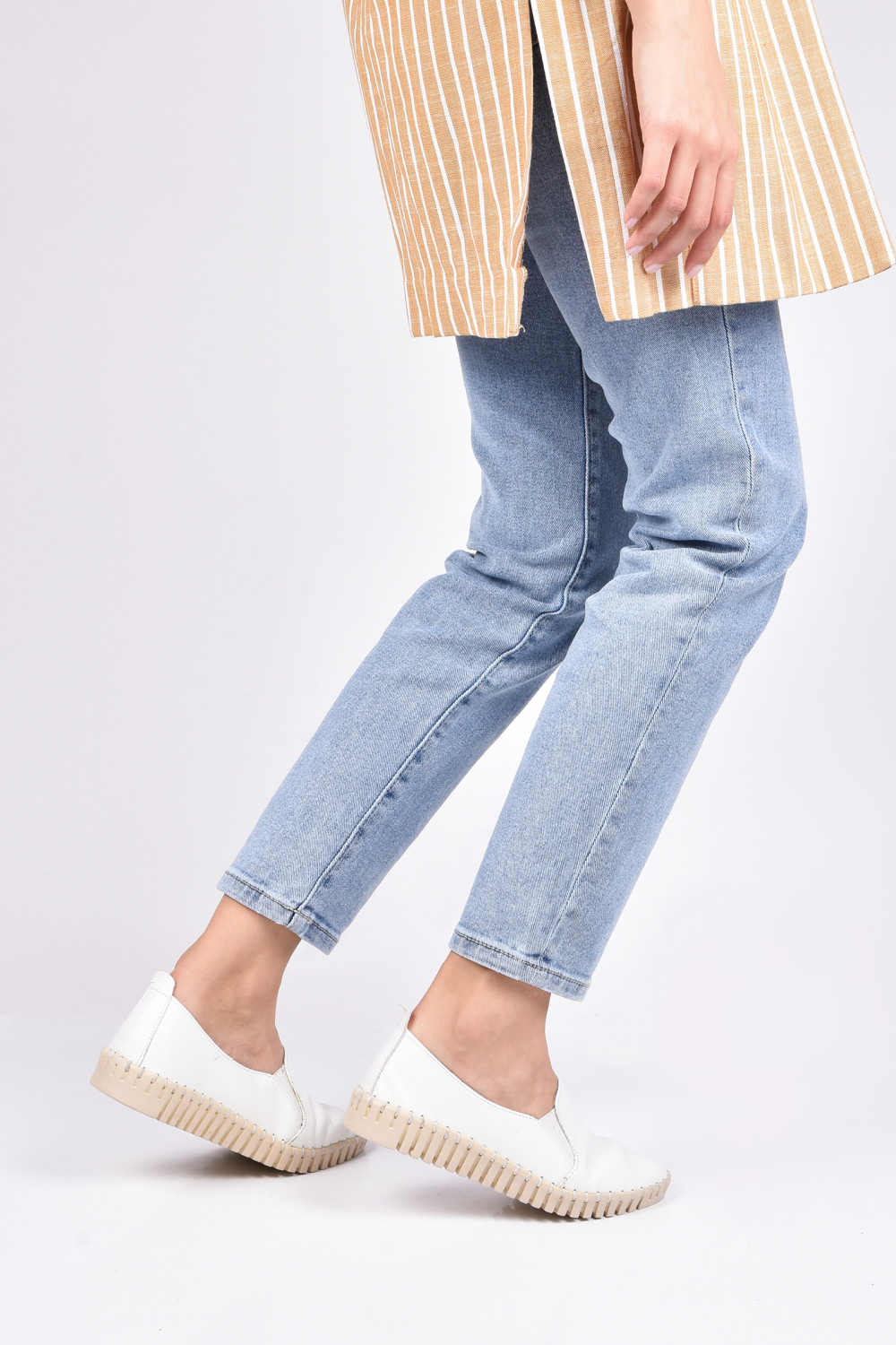 ESPADRILE ALBE PIELE NATURALA BIANCA