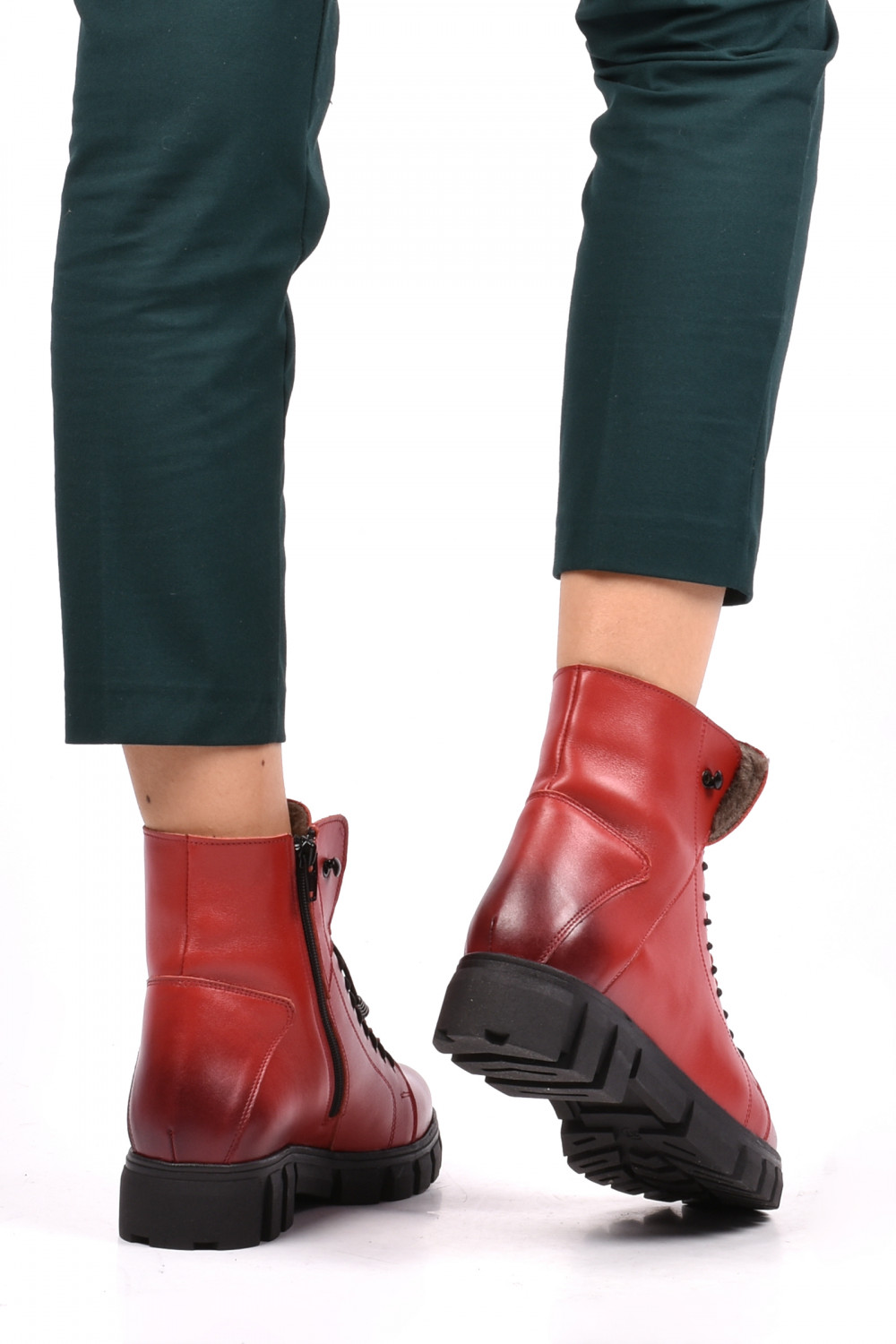 GHETE ROSII PIELE NATURALA 9PC47