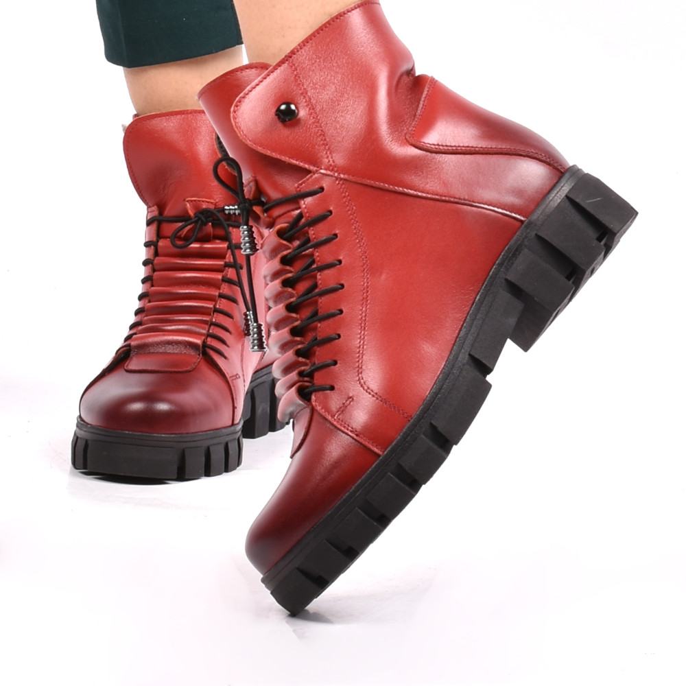 GHETE ROSII PIELE NATURALA 9PC47