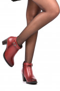 BOTINE BORDO PIELE NATURALA ROSY