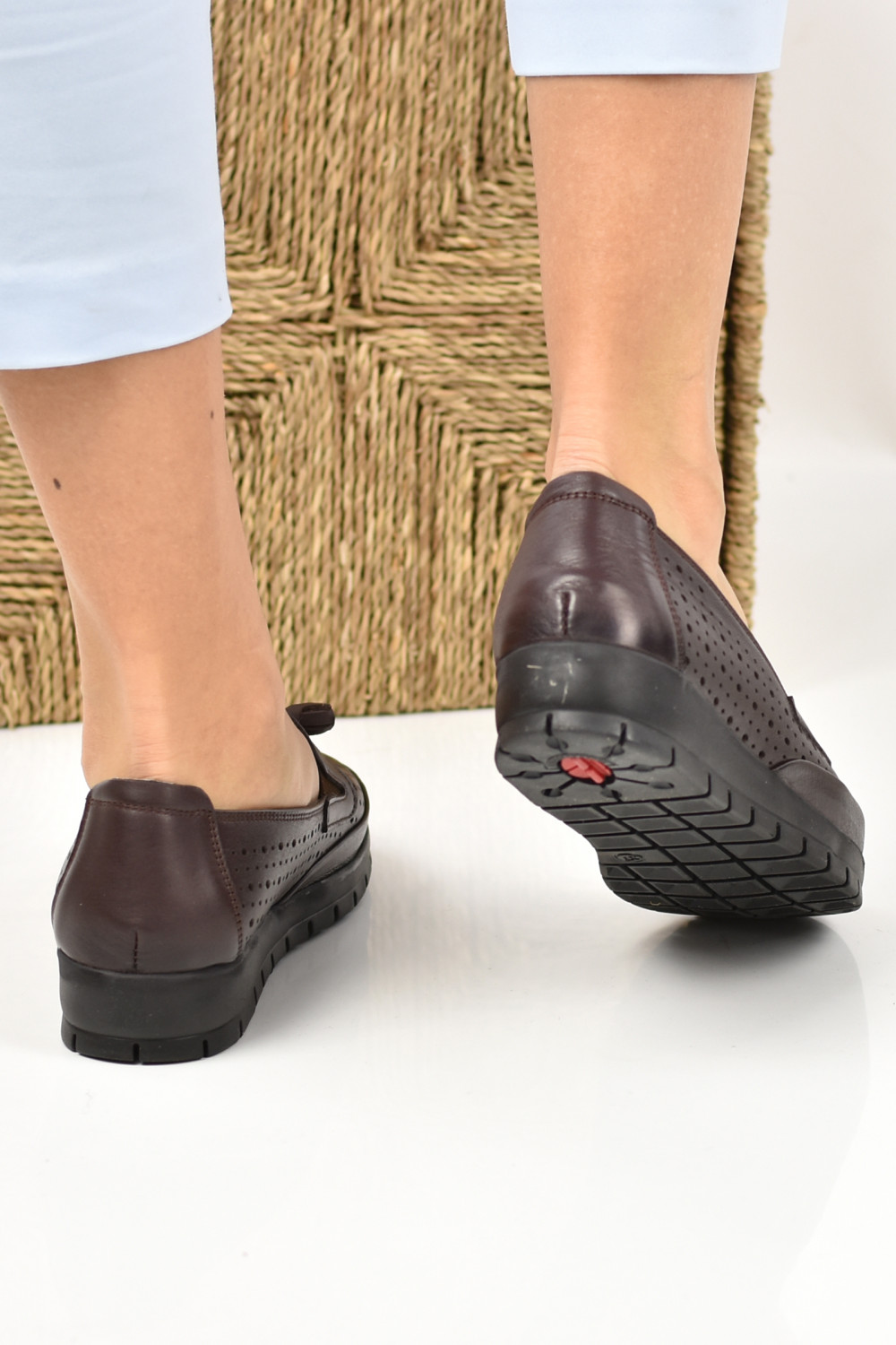 PANTOFI BROWN PIELE NATURALA 5PC10-AMG