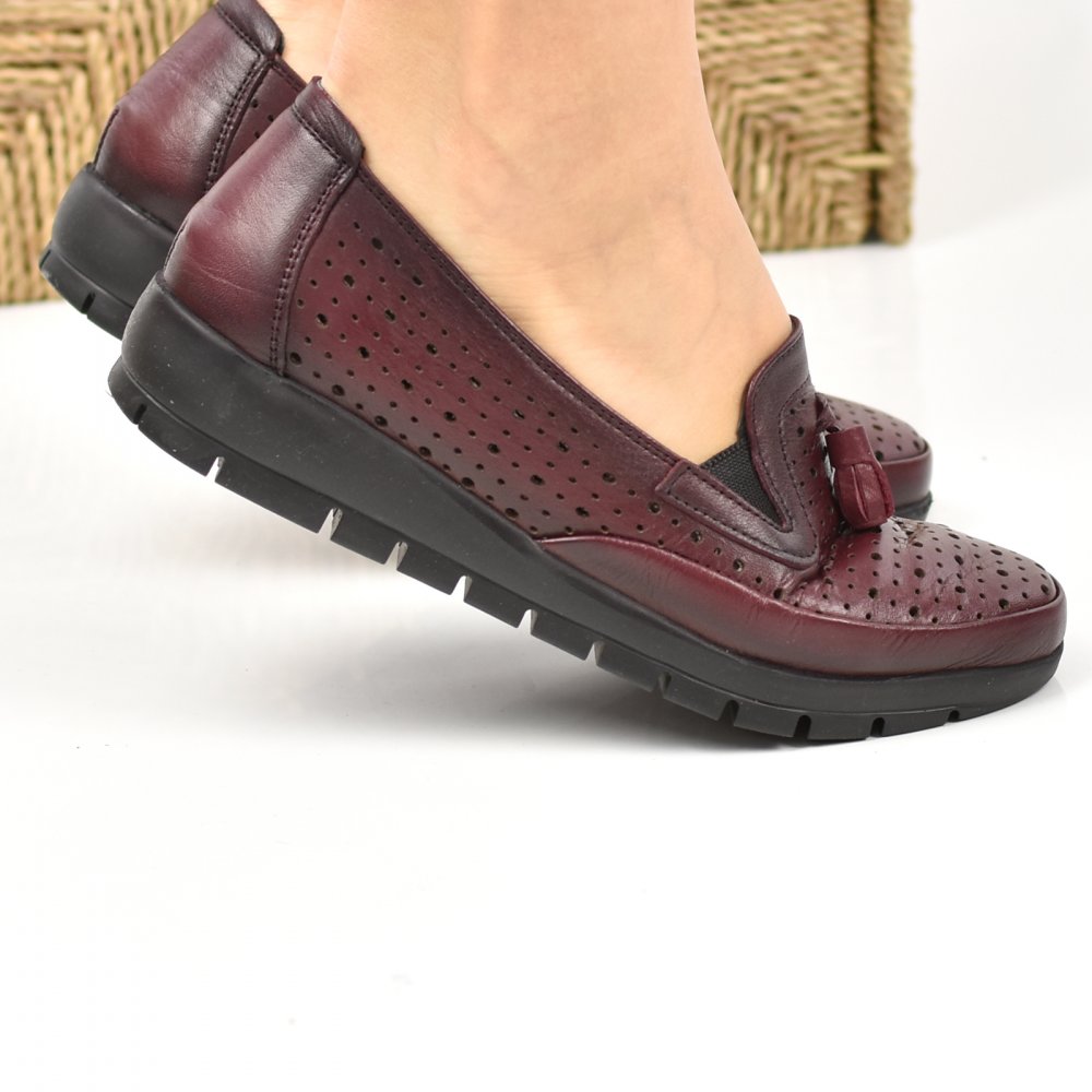PANTOFI BORDO PIELE NATURALA 5PC10
