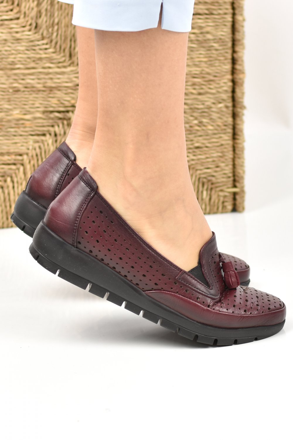 PANTOFI BORDO PIELE NATURALA 5PC10