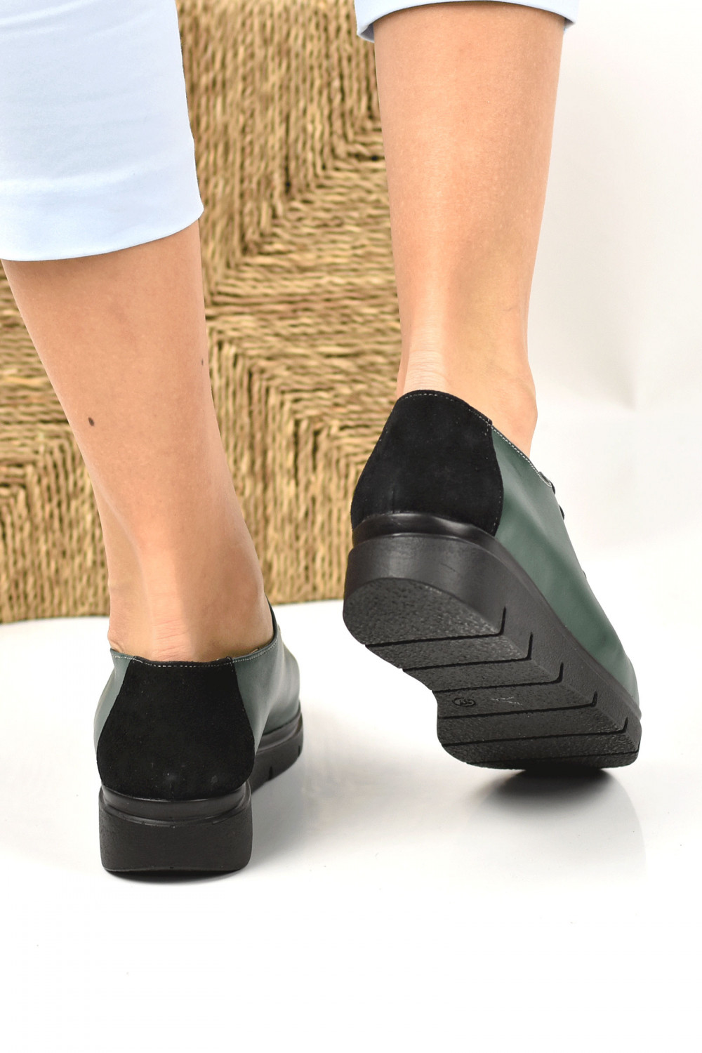 PANTOFI VERZI PIELE NATURALA 2PC00