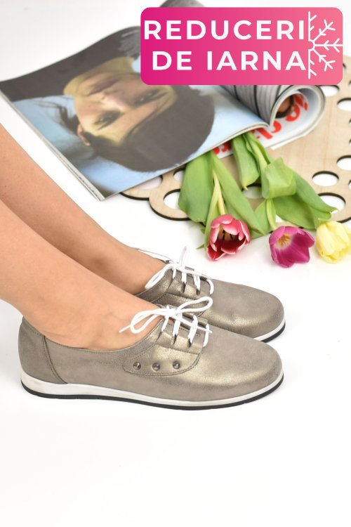 Pantofi sport gri piele naturala 2pc018