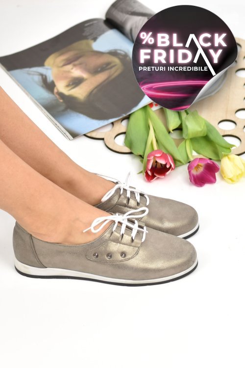 Pantofi sport gri piele naturala 2pc018