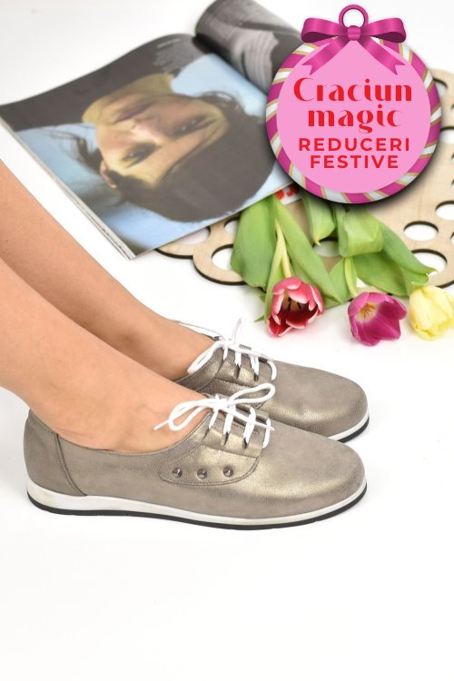 Pantofi sport gri piele naturala 2pc018
