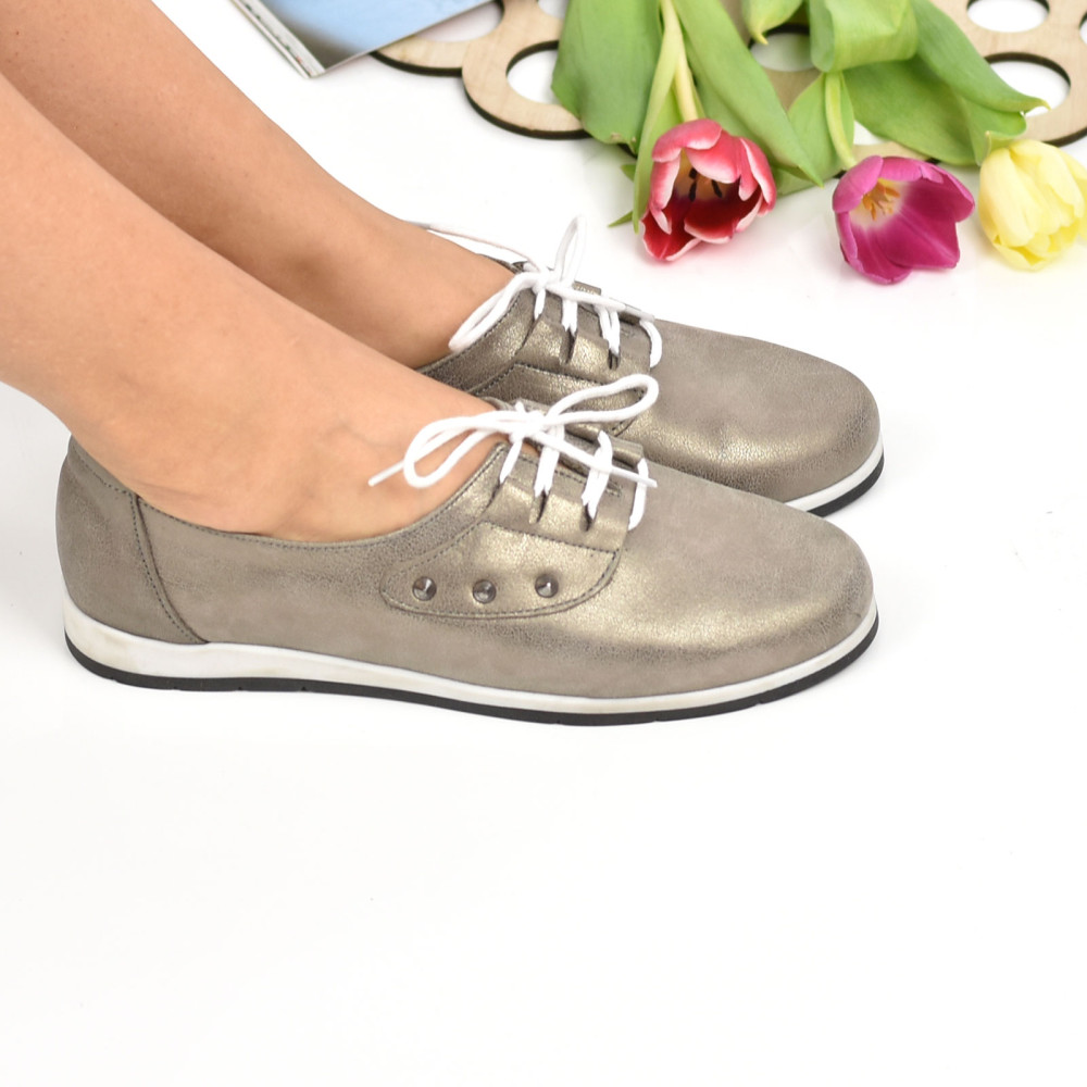 PANTOFI SPORT GRI PIELE NATURALA 2PC018