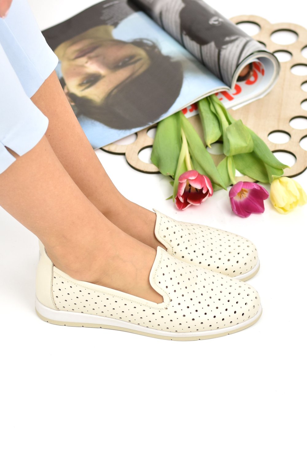 ESPADRILE BEJ PIELE NATURALA 2PC020