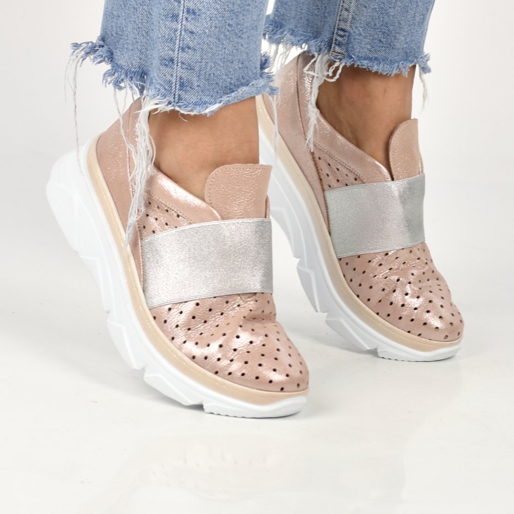 PANTOFI SPORT ROZ SIDEF PIELE NATURALA TAYA