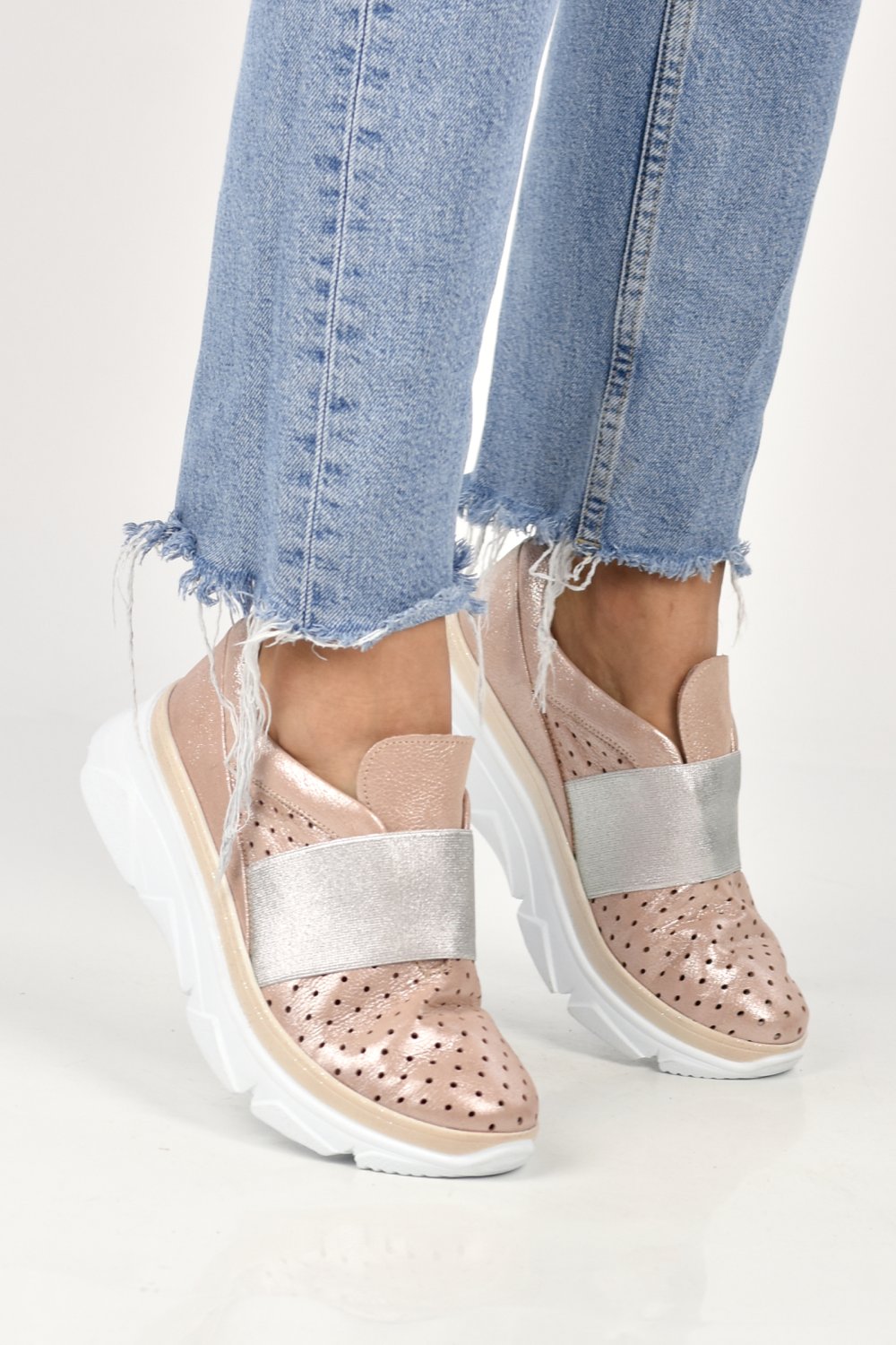 PANTOFI SPORT ROZ SIDEF PIELE NATURALA TAYA