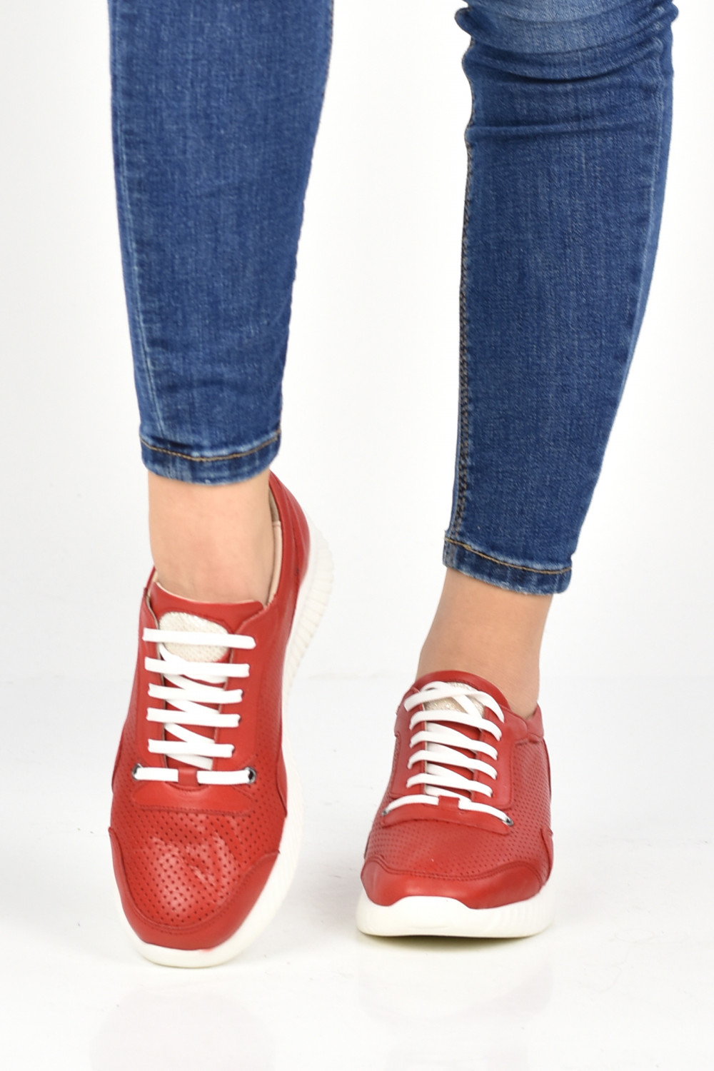 PANTOFI SPORT ROSII PIELE NATURALA 2PC442